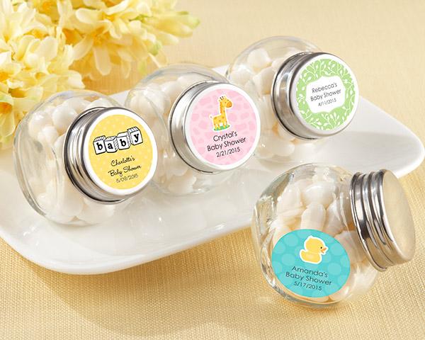 Mini Glass Favor Jar - Baby (Set of 12) (Available Personalized) Mini Glass Favor Jar - Baby (Set of 12) (Available Personalized) 