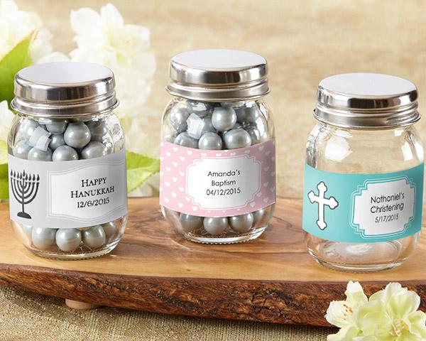Mini Glass Mason Jar - Wedding (Set of 12) (Available Personalized) Mini Glass Mason Jar - Religious (Set of 12) (Available Personalized) 