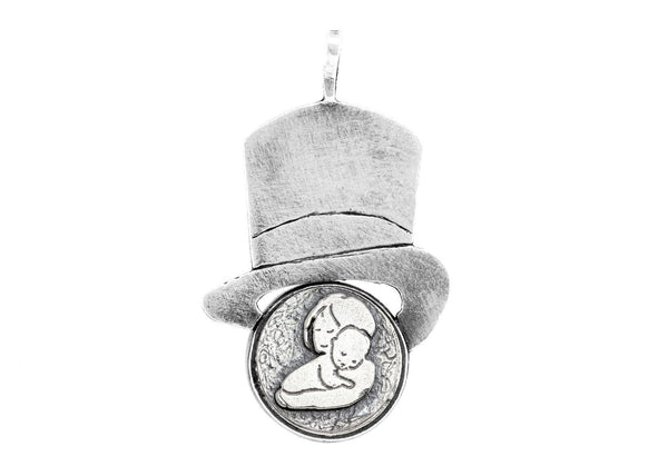 Mother and Child Unconditional Love Medallion Hat Necklace Pendant 