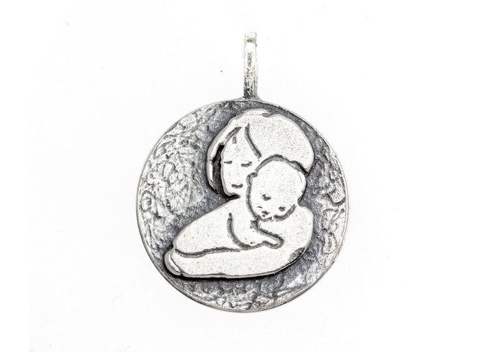 Mother and Child Unconditional Love Medallion Necklace Pendant 