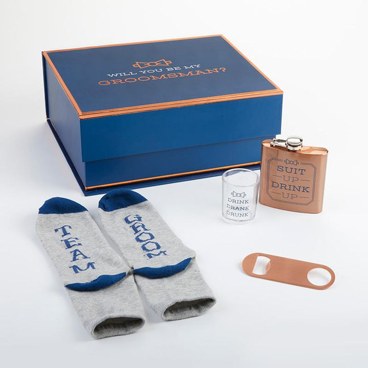 Navy & Copper Will You Be My Groomsman Kit Gift Box Navy & Copper Will You Be My Groomsman Kit Gift Box 