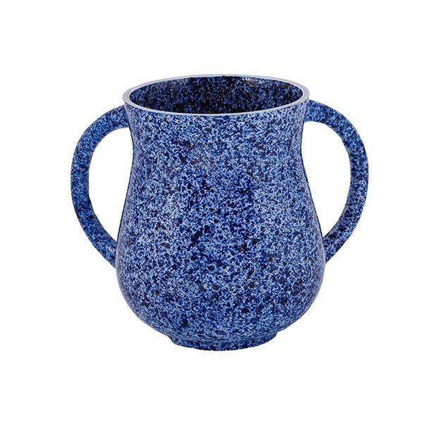 Netilat Yadayim Cup - Faux Marble - Dark Blue 