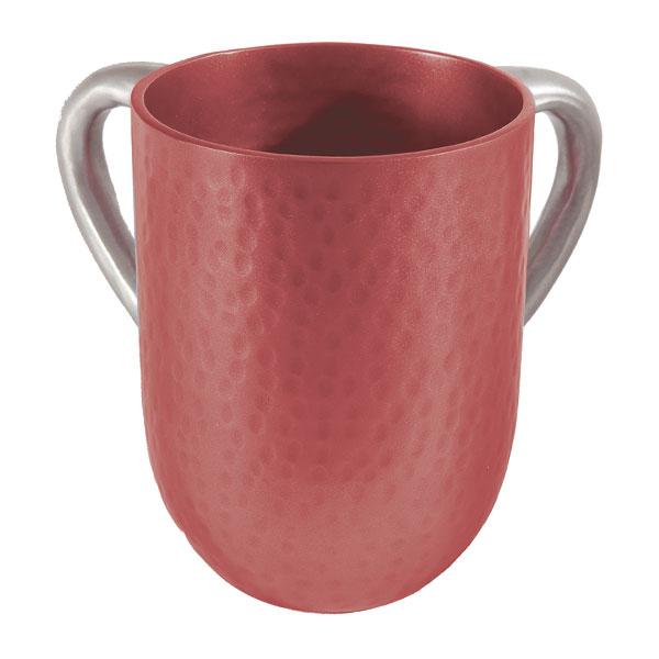 Netilat Yadayim Cup - Hammer Work - Maroon 