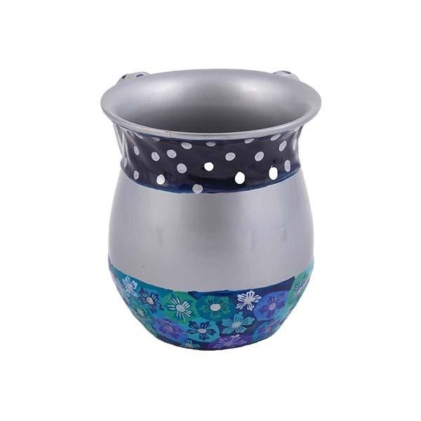 Netilat Yadayim Cup - Metal + Fimo - Blue 