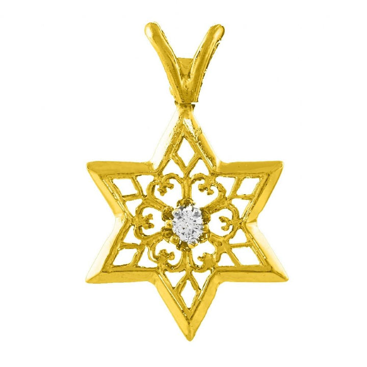 Nice Star Of David With Diamond 16 inches Chain (40 cm) 