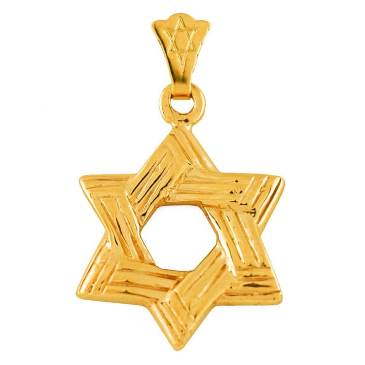Nice Textured Star Of David Pendant 16 inches Chain (40 cm) 