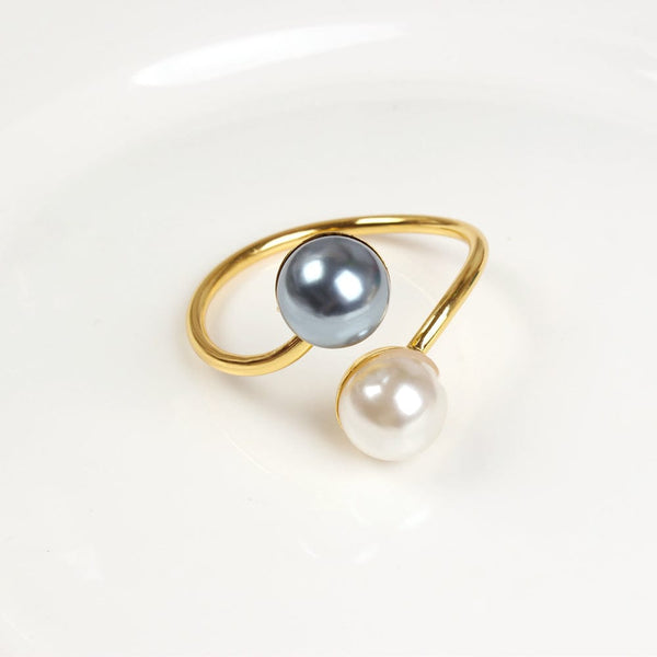 2 Color Pearls Napkin Rings Set of 4-0