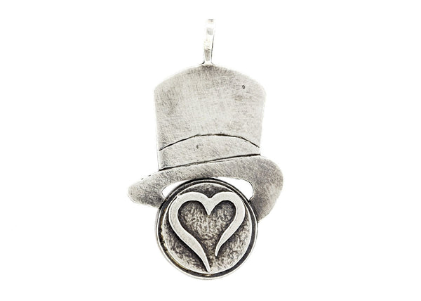 Open Heart Medallion Hat Necklace Pendant 