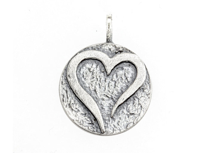 Open Heart Medallion Necklace Pendant 