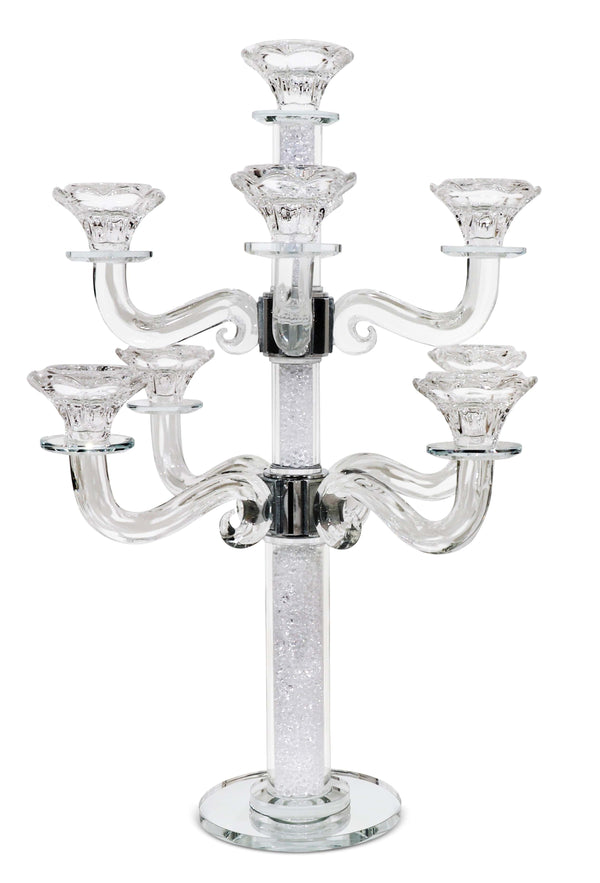 Crystal Candelabra 9 Branches White Filling  18"-0