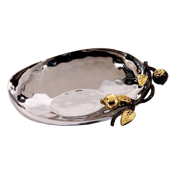 Oval Bowl - Stainless Steel - Pomegranates 