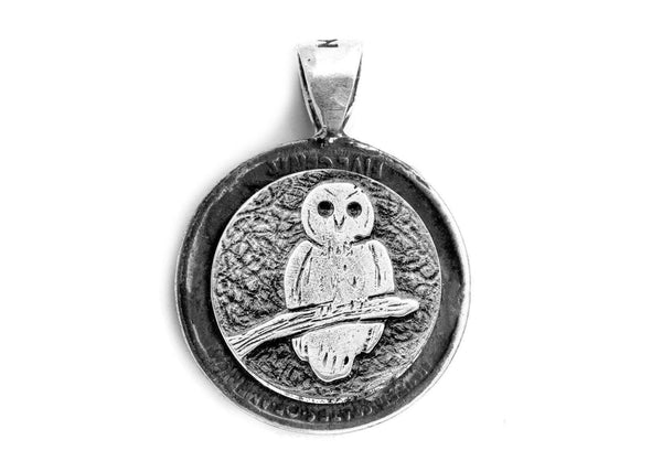 Owl Medallion Pendant on Buffalo Nickel coin of USA necklace Necklace 