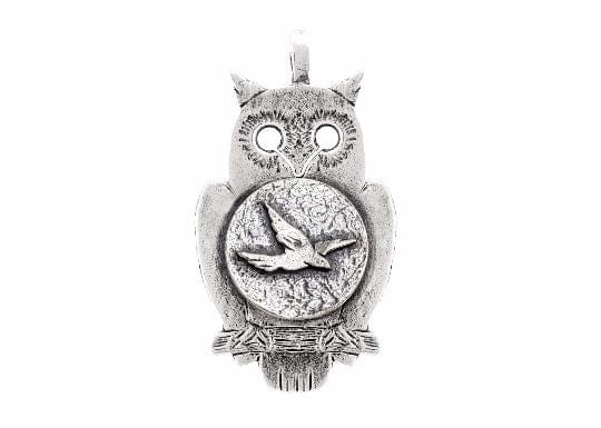 Owl necklace with A Bird Medallion symbol for freedom and wisdom Pendant 