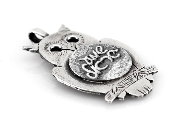 Owl necklace with the Shema Yisrael Medallion Pendant 