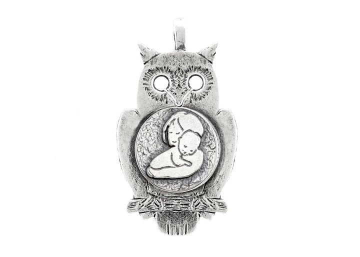 Owl with Mother and Child Coin Medallion 