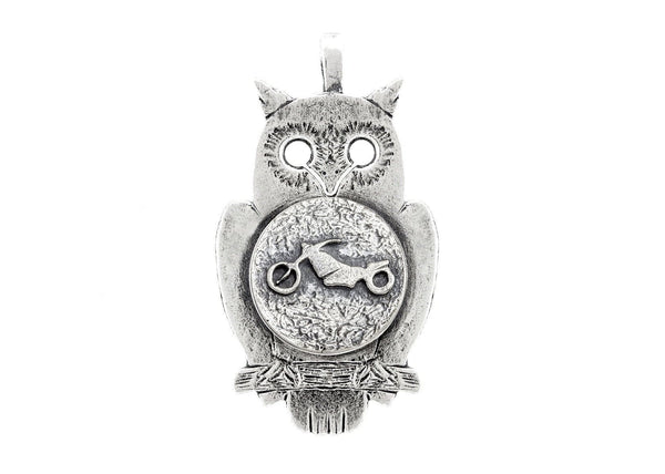 Owl with Motorcycle Coin Medallion 