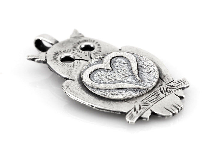 Owl with Open Heart Coin Medallion 