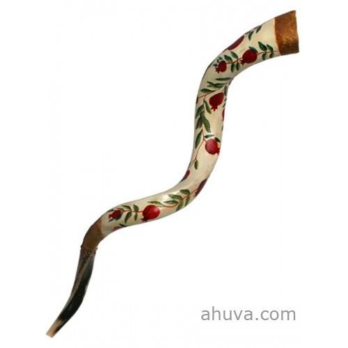 Painted Shofar -Pomegranates Large 