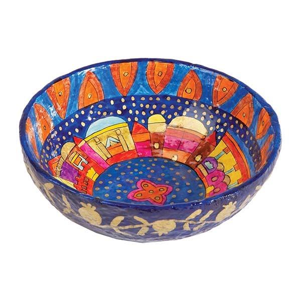 Paper Mache - Large Bowl - Pomegranate - Jerusalem 