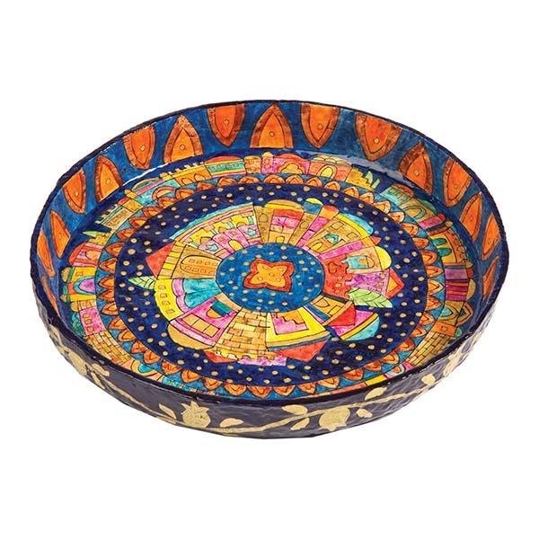 Paper Mache - Large Flat Bowl - Jerusalem 