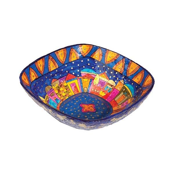 Paper Mache - Square Small Bowl - Jerusalem 