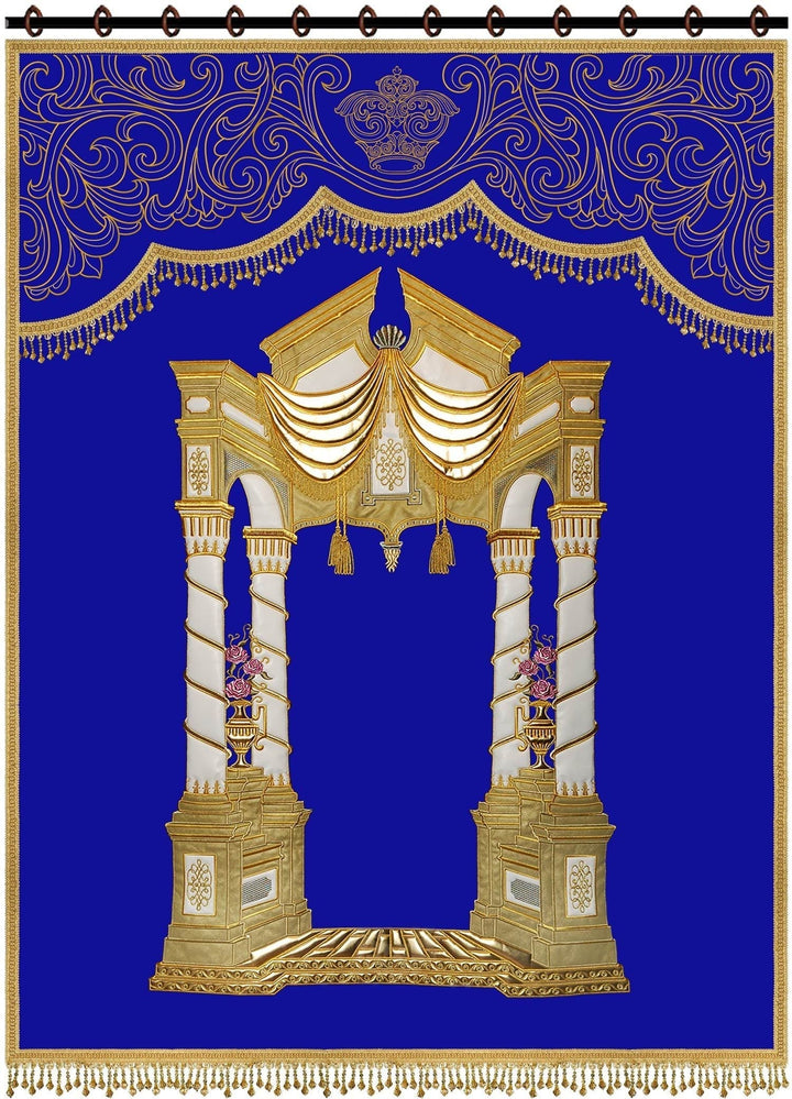 Parochet Ark Curtain- Vilna Royal Blue 