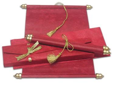 Party Invitation Scrolls - 11 x 8.5" Red 