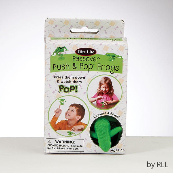 Passover "push'n'pop" Frogs™, Set Of 4, Color Box PASSOVER, Pesach 