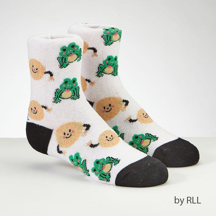 Passover Socks, Kids Crew, Frogs And Matzah Ball Design, Carded PASSOVER, Pesach 