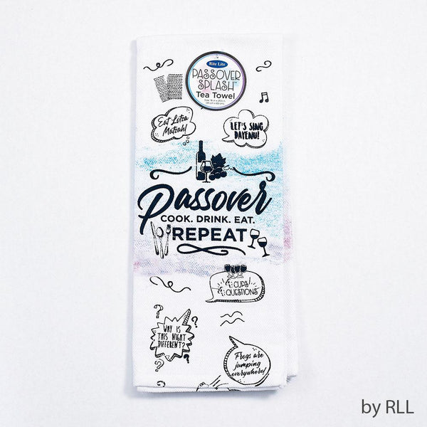 "passover Splash" Tea Towel, Printed, 15" X 25", Tag PASSOVER, Pesach 
