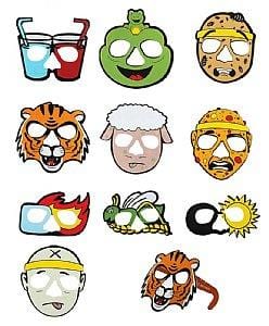 Passover Ten Plagues Cartoon Glasses - 10 Full Face Characters 