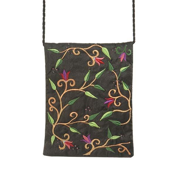 Passport Bag - Flowers - Black 