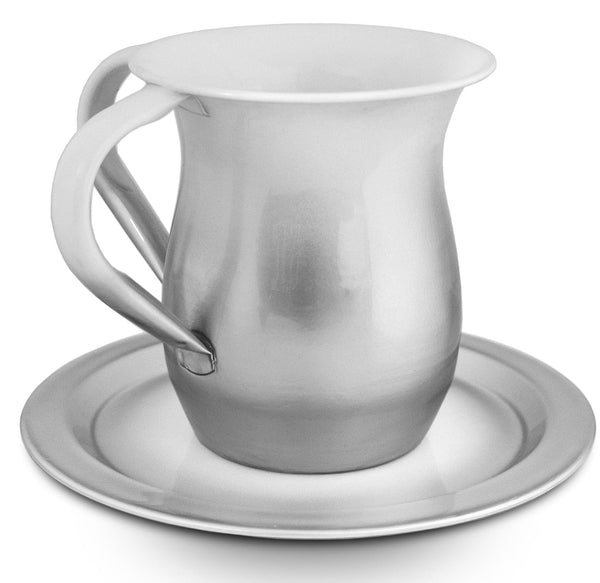 Wash cup and plate set Silver White-0