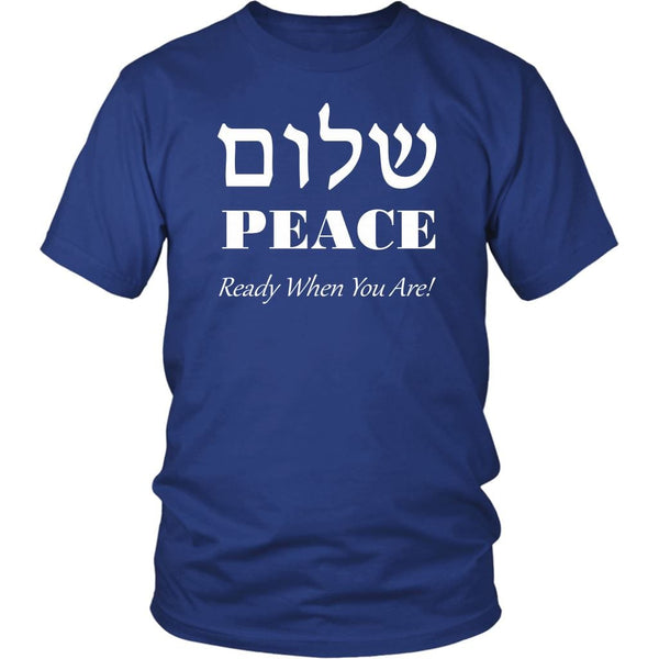Peace Shirt Top T-shirt District Unisex Shirt Royal Blue S