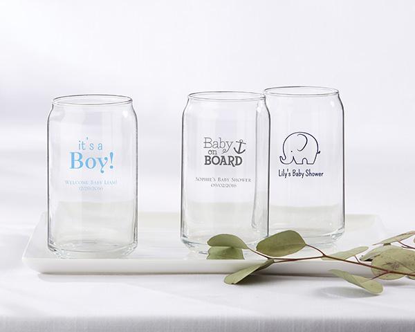 Personalized 16 oz. Stadium Cup - Adult Birthday Personalized 16 oz. Can Glass - Baby Shower 