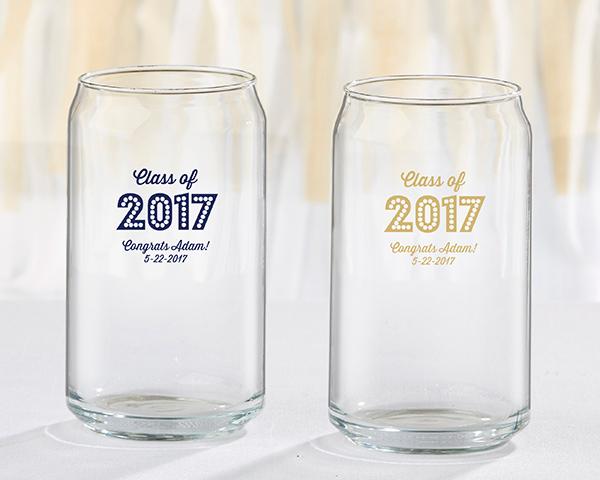 Personalized 16 oz. Stadium Cup - Adult Birthday Personalized 16 oz. Can Glass - Class of 2017 