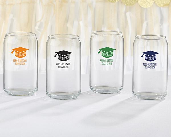Personalized 16 oz. Stadium Cup - Adult Birthday Personalized 16 oz. Can Glass - Congrats Graduation Cap 