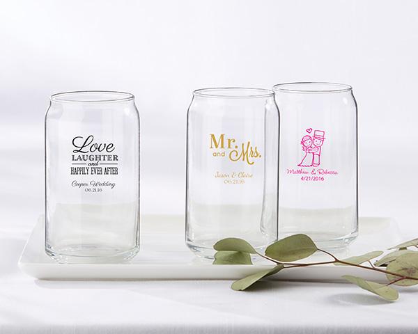 Personalized 16 oz. Stadium Cup - Adult Birthday Personalized 16 oz. Can Glass - Wedding 