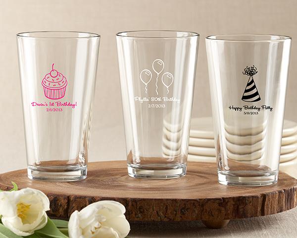 Personalized 16 oz. Stadium Cup - Adult Birthday Personalized 16 oz. Pint Glass (Birthday Designs) 