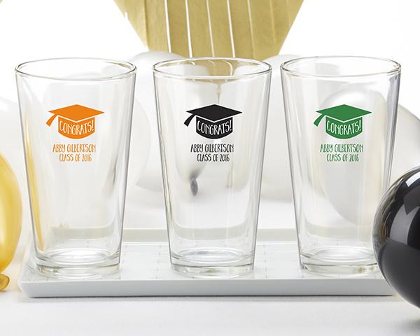 Personalized 16 oz. Stadium Cup - Adult Birthday Personalized 16 oz. Pint Glass - Congrats Graduation Cap 