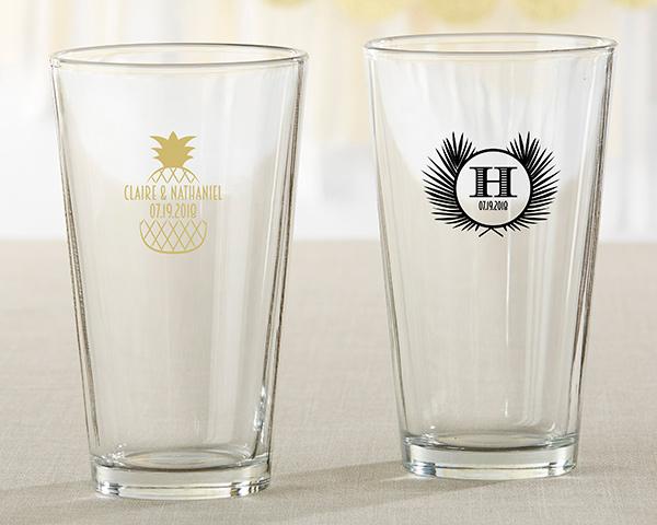 Personalized 16 oz. Stadium Cup - Adult Birthday Personalized 16 oz. Pint Glass - Tropical Chic 