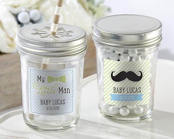 Personalized 8 oz. Glass Mason Jar - Wedding (Set of 12) Personalized 8 oz. Glass Mason Jar - My Little Man (Set of 12) 