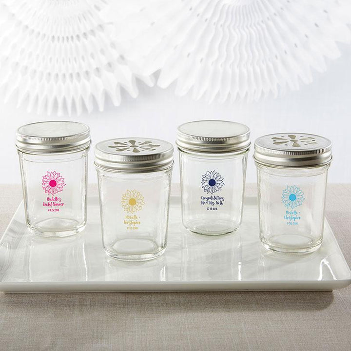 Personalized 8 oz. Glass Mason Jar - Wedding (Set of 12) Personalized 8 oz. Glass Mason Jar - Sunflower (Set of 12) 