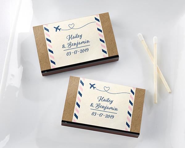 Personalized Black Matchboxes - Beach (Set of 50) 