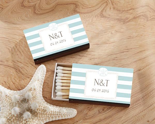 Personalized Black Matchboxes - Beach (Set of 50) Personalized Black Matchboxes - Beach (Set of 50) 