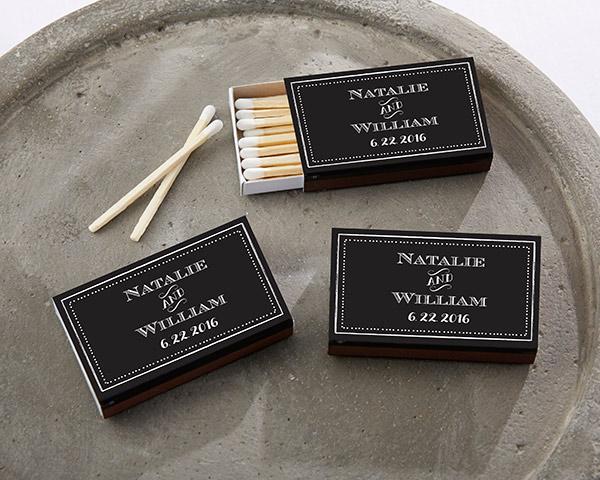 Personalized Black Matchboxes - Beach (Set of 50) Personalized Black Matchboxes - Chalk (Set of 50) 