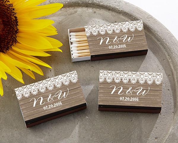 Personalized Black Matchboxes - Beach (Set of 50) Personalized Black Matchboxes - Country (Set of 50) 