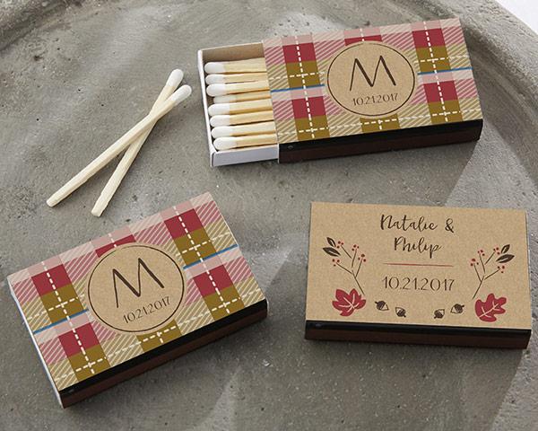 Personalized Black Matchboxes - Beach (Set of 50) Personalized Black Matchboxes - Fall (Set of 50) 