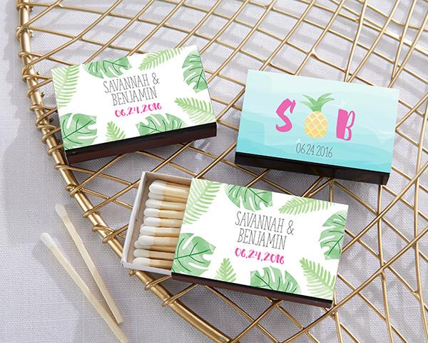 Personalized Black Matchboxes - Beach (Set of 50) Personalized Black Matchboxes - Pineapples & Palms (Set of 50) 