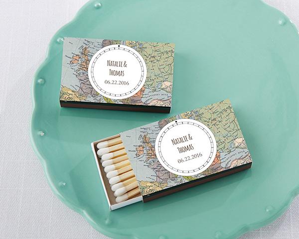 Personalized Black Matchboxes - Beach (Set of 50) Personalized Black Matchboxes - Travel (Set of 50) 